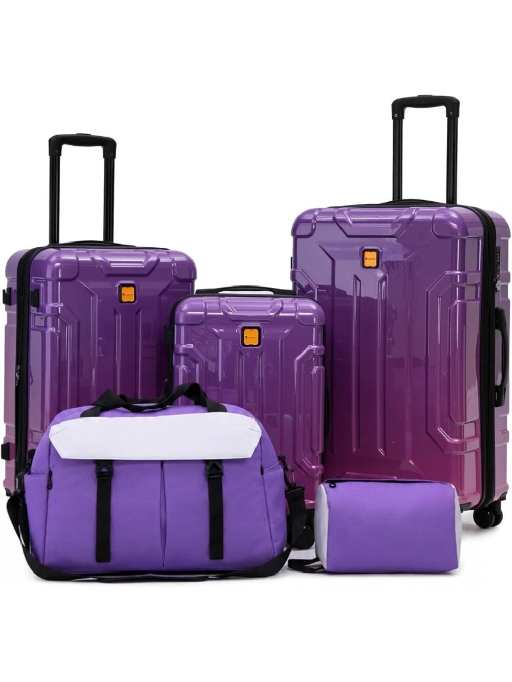5 Piece Expandable Hardshell Luggage Set with Carry-On, TSA Lock & Spinner